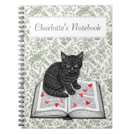Cuaderno Gato negro lindo con Gótico caprichoso