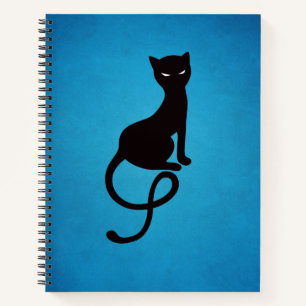 Cuaderno Gato negro malvado azul