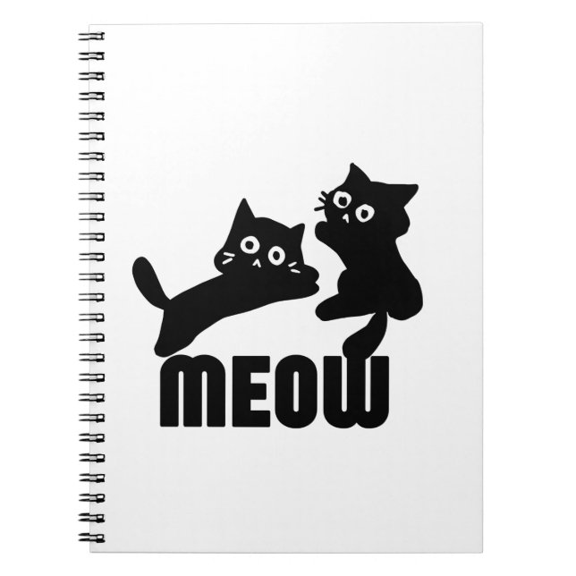 Cuaderno gato negro, miau (Frente)