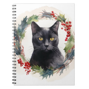 Cuaderno Gato negro Navidades de gatito comieron gatito fes