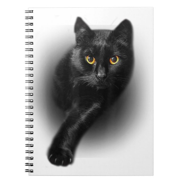 Cuaderno Gato negro ojos amarillos (Frente)