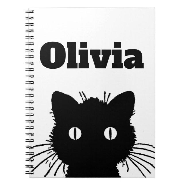 Cuaderno Gato negro Personnalised (Frente)