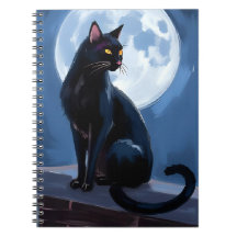 Gato Negro | Pintura de Mascota de Luna Llena