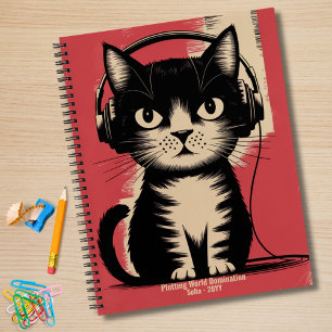 Cuaderno Gato Negro Retro, Conspirando la Dominación Mundia