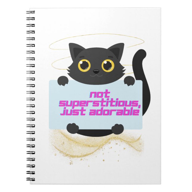 Cuaderno Gato negro salem - "No supersticioso (Frente)