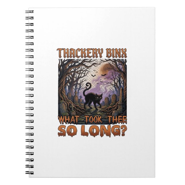 Cuaderno Gato Negro Thackery Binx Halloween Cementerio Murc (Frente)