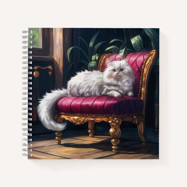 Cuaderno Gato persa blanco (Anverso)