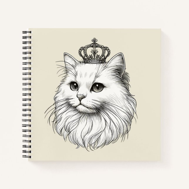 Cuaderno Gato Persa con Corona (Anverso)