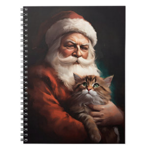 Cuaderno Gato persa con Navidades festivos de Santa Claus