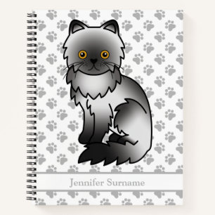 Cuaderno Gato persa de dibujos animados lindo que fuma & te