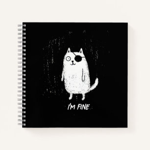 Cuaderno Gato Pirata – Arte Divertido Mínimo de Gatos