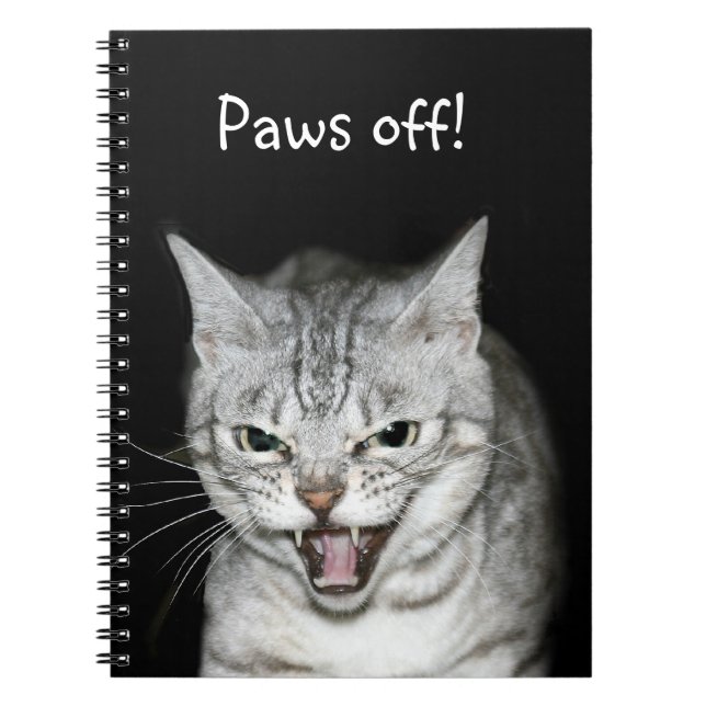Cuaderno Gato posestivo bengalí plateado (Frente)