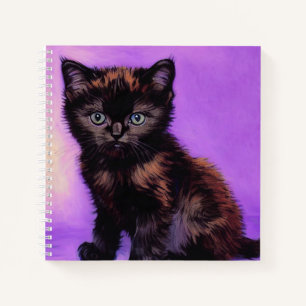Cuaderno Gato púrpura estilo Van Gogh