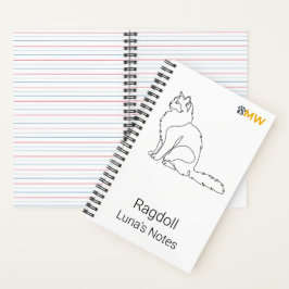 Cuaderno Gato Ragdoll Minimalista Nombre Personalizado