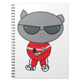Cuaderno Gato rapero en pista