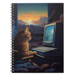 Cuaderno Gato Retro Gamer | Juego de arte de píxeles de 8 b