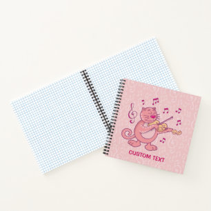 Cuaderno Gato rosa con violín
