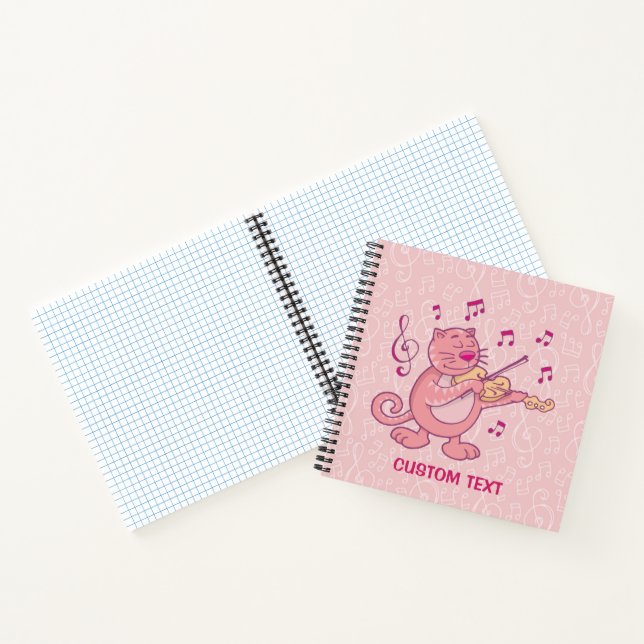Cuaderno Gato rosa con violín (Interior)