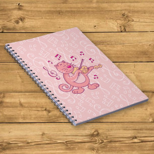 Cuaderno Gato rosa con violín