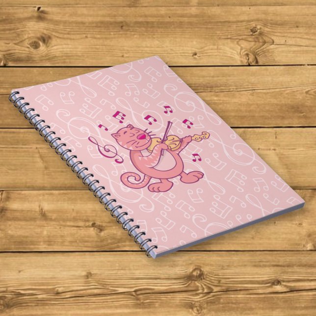Cuaderno Gato rosa con violín (Subido por el creador)