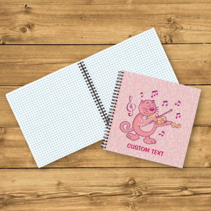 Cuaderno Gato rosa con violín