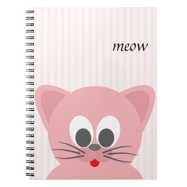 Cuaderno Gato rosa dulce de moda (Frente)