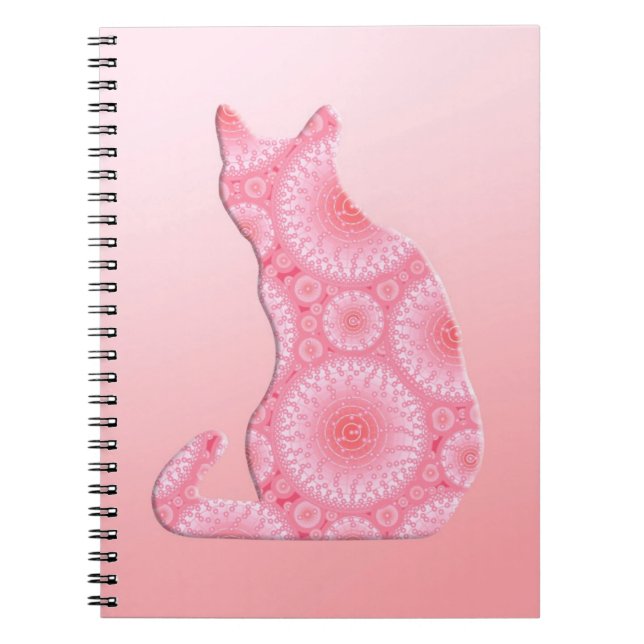 Cuaderno Gato "Ruedas de luz" - rosa coral (Frente)