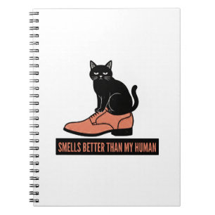 Cuaderno Gato Sarcástico en Zapato Meme de Linograbado