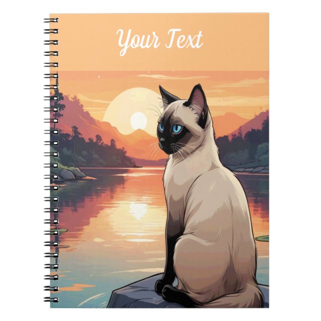 Cuaderno Gato siamés a orillas del lago (Frente)