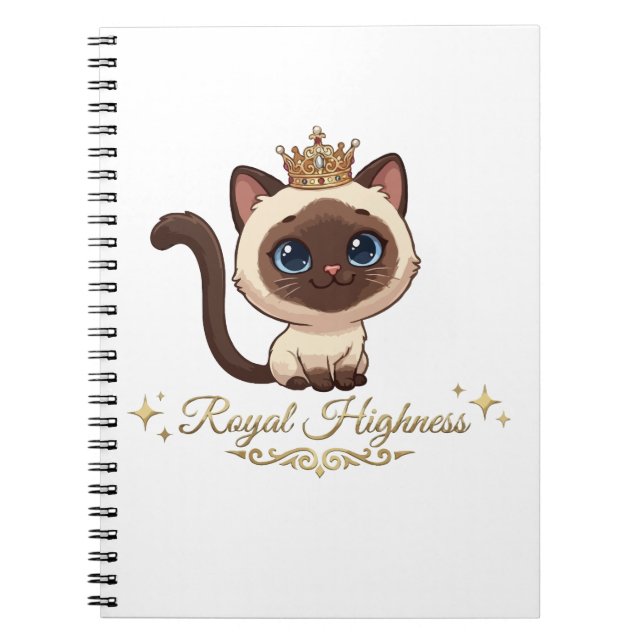 Cuaderno Gato siamés real lindo (Frente)