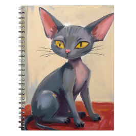 Cuaderno Gato Sphynx | Gato sin pelo Mascota Acuarela