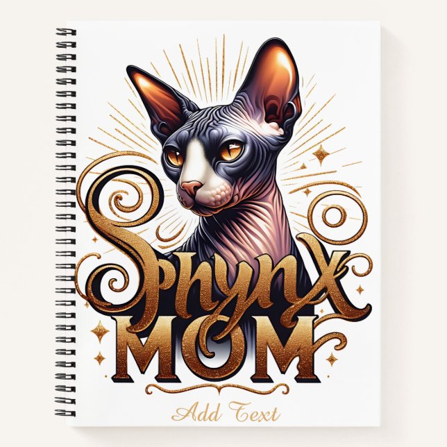 Cuaderno Gato Sphynx Personalizado Día de la Madre  (Anverso)