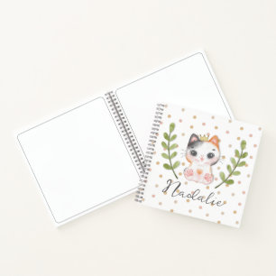 Cuaderno Gato suave género suave género neutro niño con pun