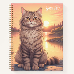 Cuaderno Gato Tabby Gris junto al Lago