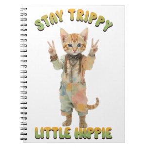 Cuaderno Gato Tabby Naranja Boho Quédate Trippy Pequeño Hip