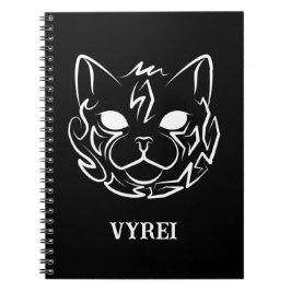 Cuaderno Gato tribal negro y blanco
