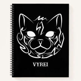 Cuaderno Gato tribal negro y blanco