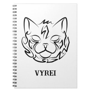 Cuaderno Gato tribal negro y blanco