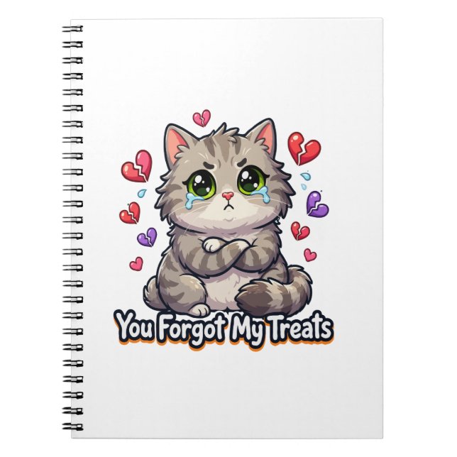 Cuaderno Gato Triste Olvidaste Mis Golosinas (Frente)