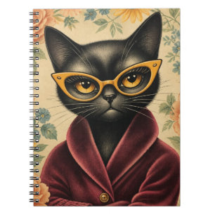 Cuaderno Gato único en bata y gafas