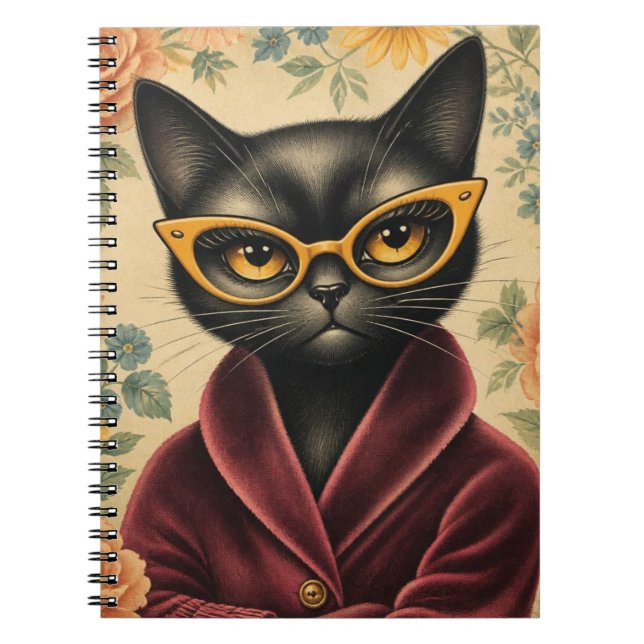 Cuaderno Gato único en bata y gafas (Frente)