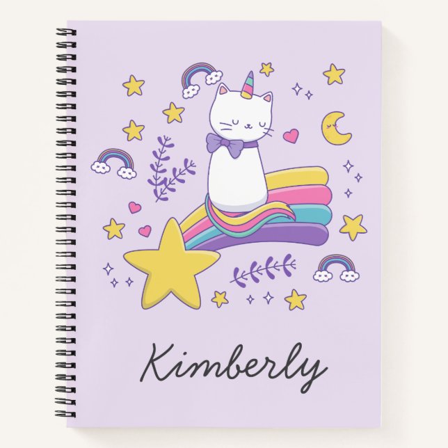 Cuaderno Gato Unicornio Lindo  (Anverso)
