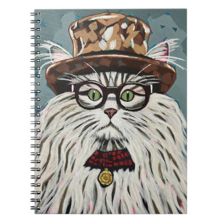Cuaderno Gato usando gorra y gafas