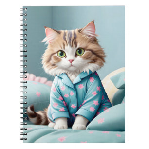 Cuaderno Gato usando pijamas