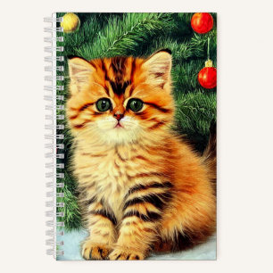 Cuaderno Gato vintage de Navidad