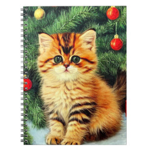 Cuaderno Gato vintage de Navidad
