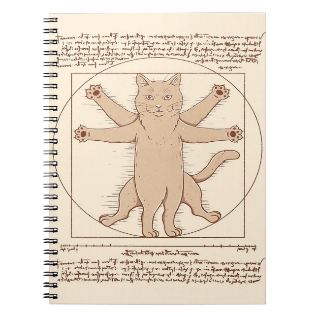 Cuaderno Gato vitruista |Diseño de un gato corto (Frente)