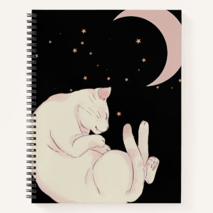 Cuaderno Gato y luna creciente