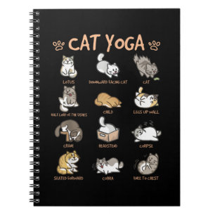Cuaderno Gato Yoga Posa Gatos Practicando Meditat De La Men
