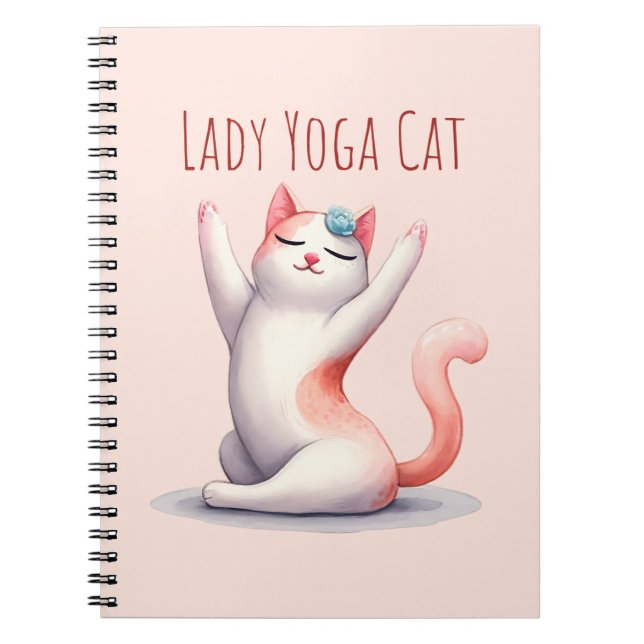 Cuaderno Gato Yoga Pose - Gato Lady Yoga (Frente)
